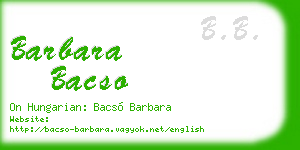 barbara bacso business card