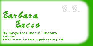 barbara bacso business card